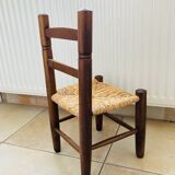 Provençal straw chair with braces, mid-20th century, for children