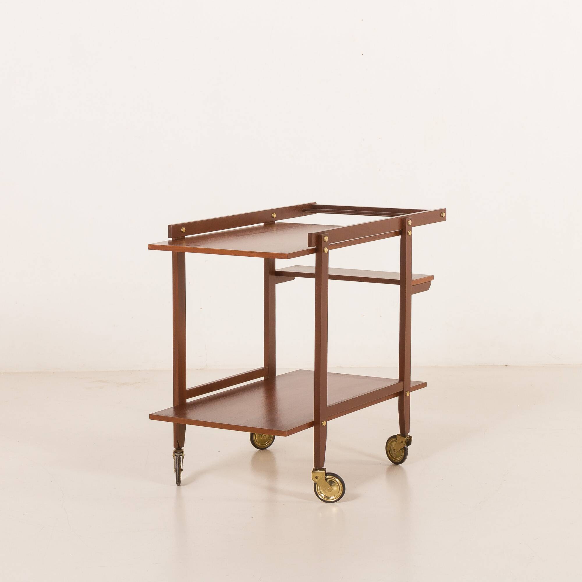 Teak bar cart, serving trolley, 1960s