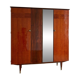 Large vintage 1950s wardrobe in formica and mirror.