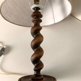 Turned wooden lamp