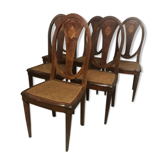 6 chaises Art Déco Art Nouveau
