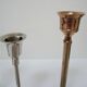Five gold brass candlesticks and chrome brass vintage scandinavian design