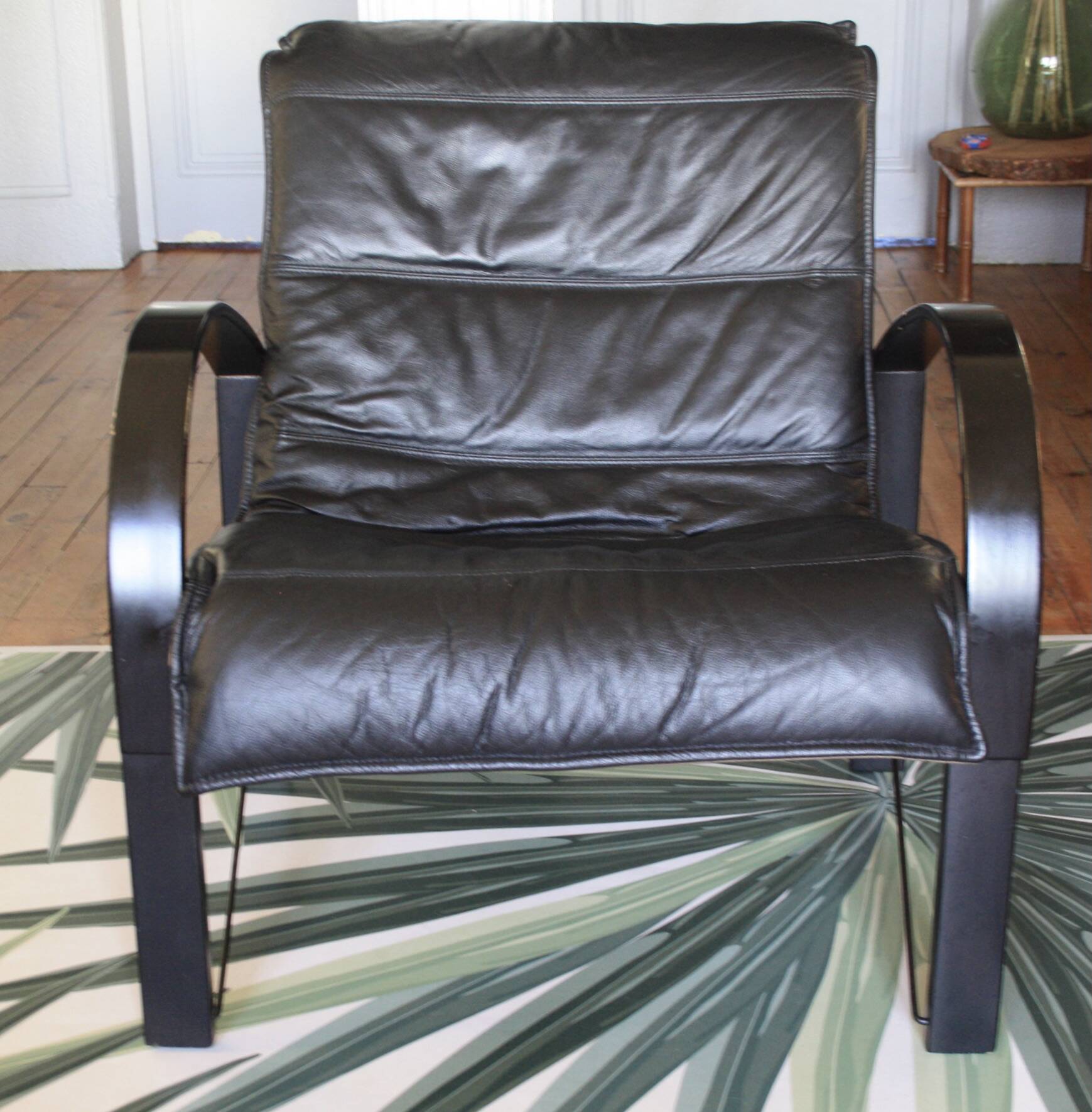 Polhem leather armchair by T. Björklund for Ikea