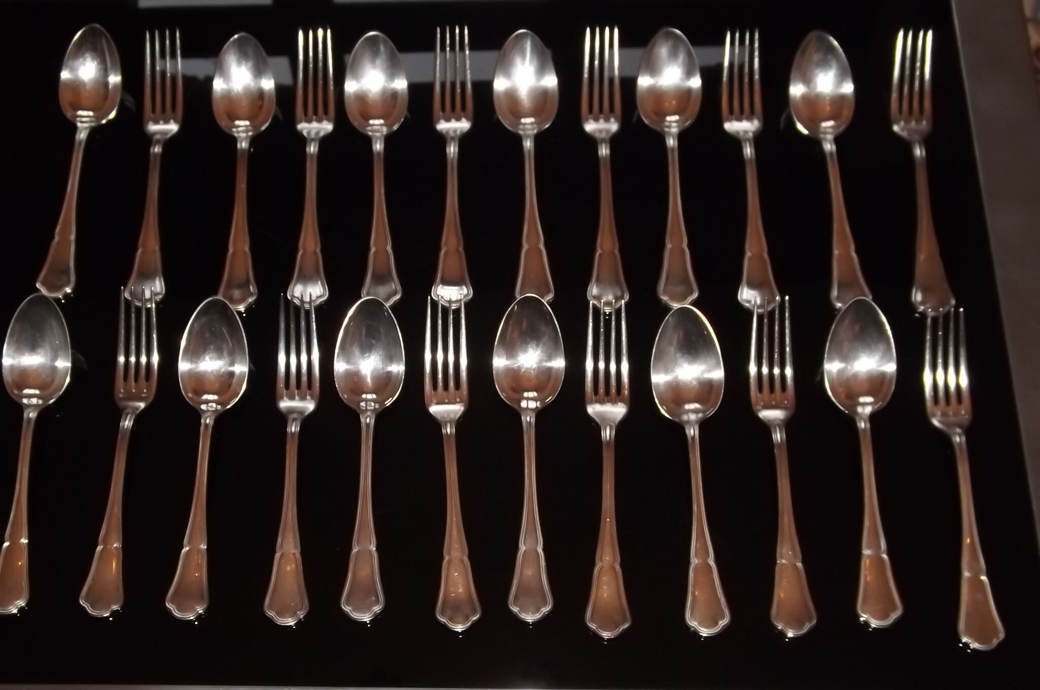 24 cutlery forks and spoons ercuis 20th