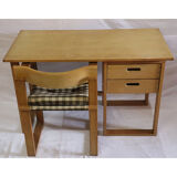 Desk and its vintage wooden chair 1960