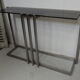 console table brushed steel design Paul Le Geard year 70