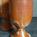 Four potter's mugs turned in vintage light stoneware