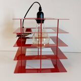 Designer red metal pendant light