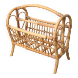 Vintage rattan magazine rack