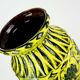 1960s bay keramik vase relief flower decor green yellow black model 76 40