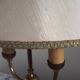 2 Light French Vintage Brass Boulotte Table Lamp With Cream Fabric Shade