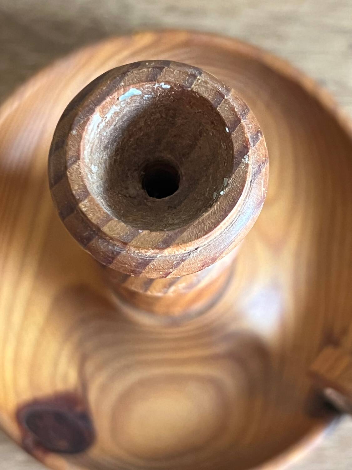 Scandinavian pine candle holder, 1970