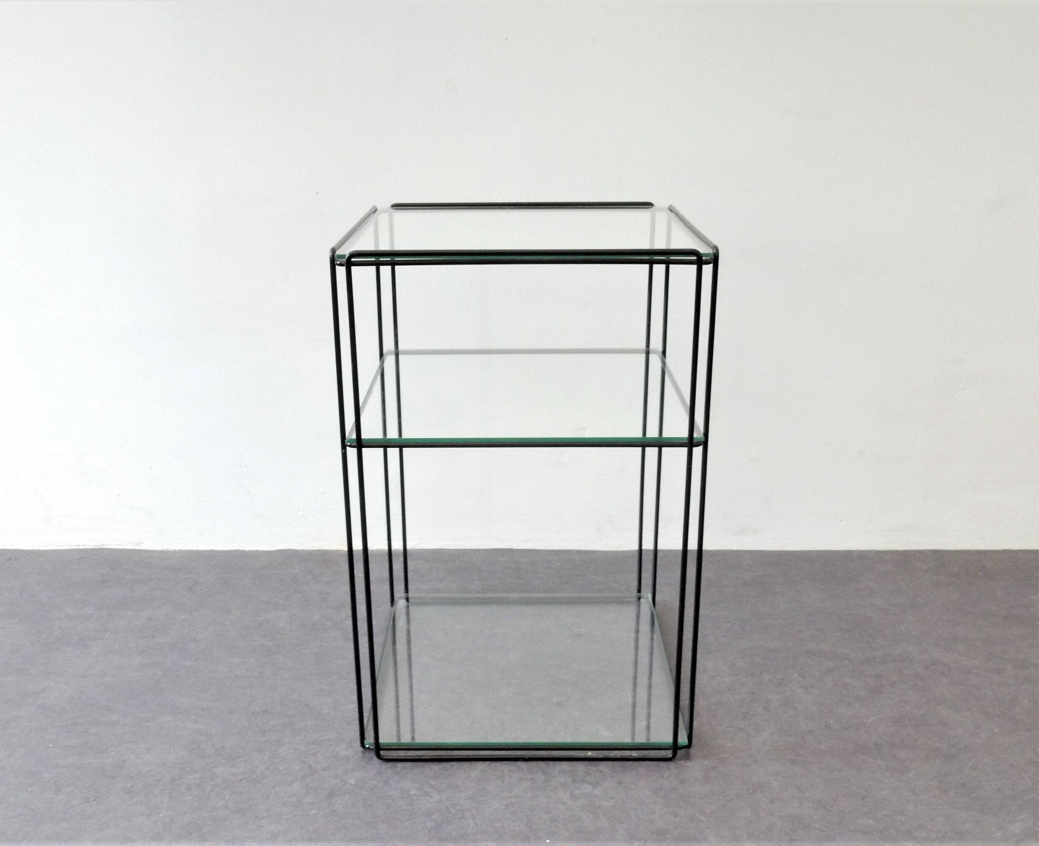 Isocele metal and glass side table by Max Sauze, France 1970's