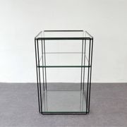 Isocele metal and glass side table by Max Sauze, France 1970's