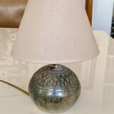 Enamelled ceramic lamp base signed Ferrières