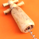 Double helix wood corkscrew, sculpture of an edelweiss