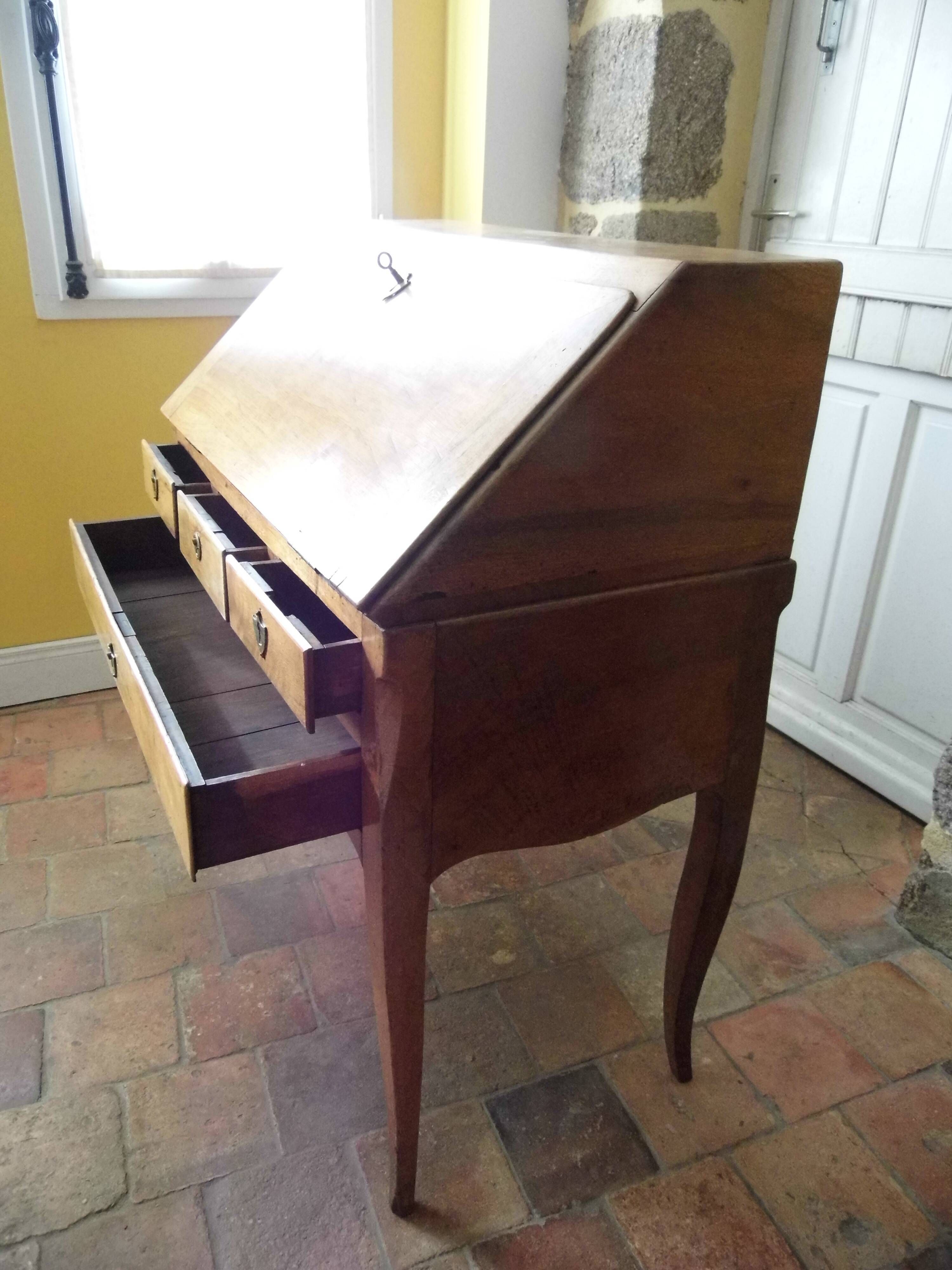 Donkey back office or slope desk, secretary to flap NINETEENTH century Louis XV style