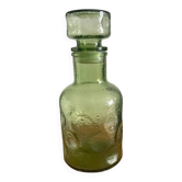 Carafe verte en verre bullé vintage