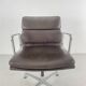 Eames brown leather EA 208 Soft Pad Group chair made by Vitra for Herman Miller