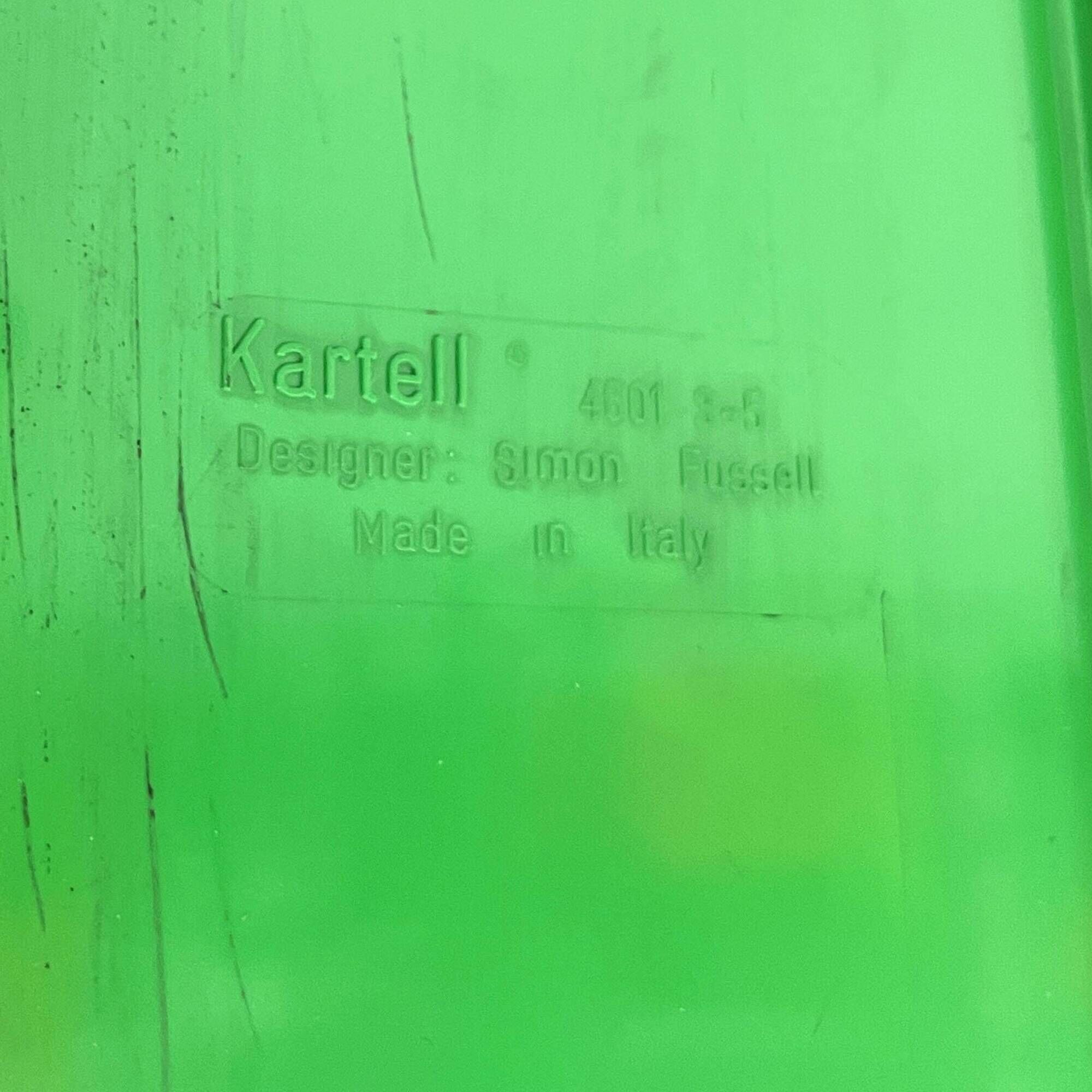 Green plastic 3-drawer chest by Simon Fussell for Kartell, 1970.