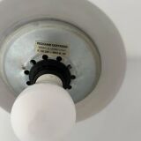 Italian mid-century Goffredo Reggiani arc floor lamp with white plexiglass shade