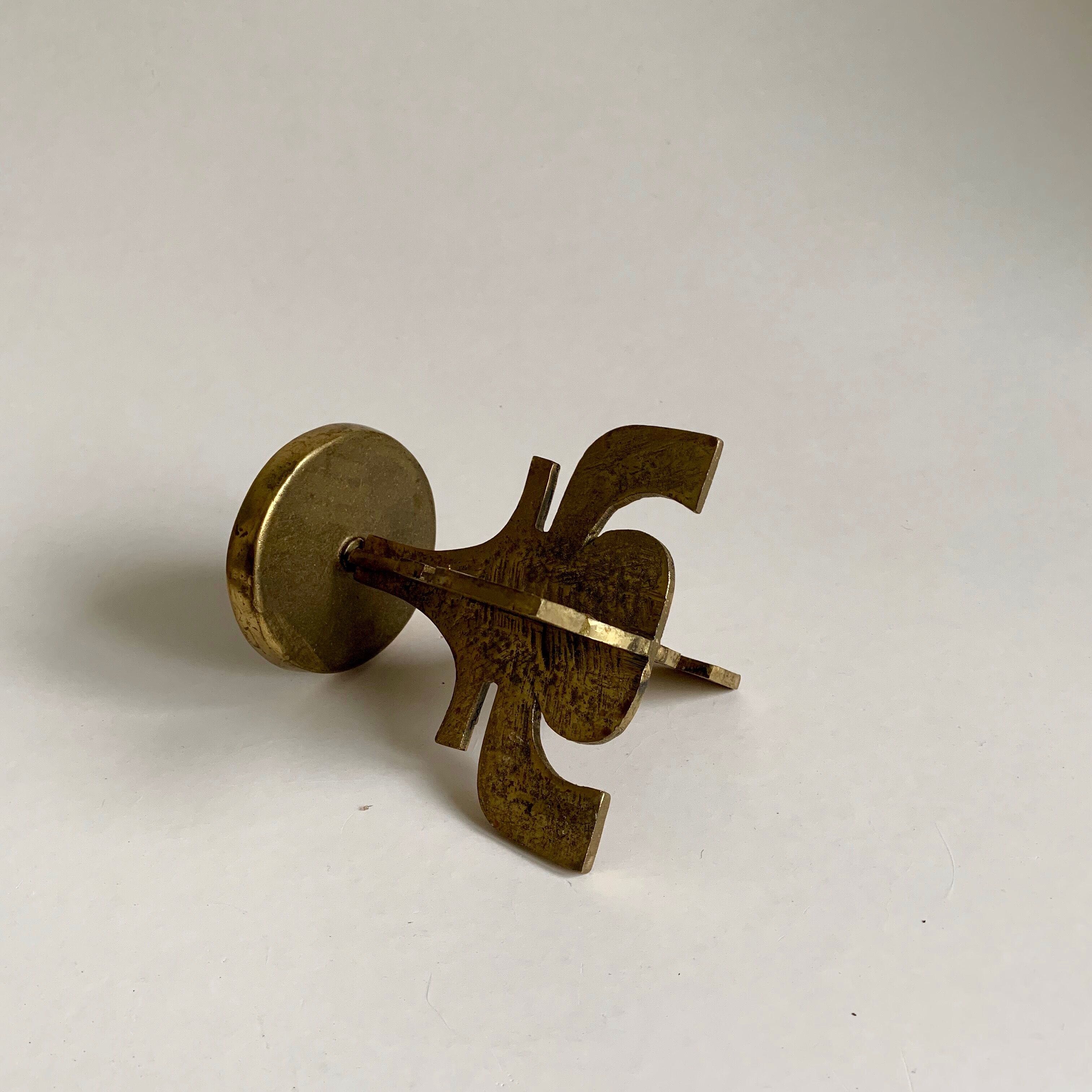 Brutalist Bronze Candleholder, 1970s