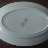 Oval earthenware dish Saint Amand Simone decor from the 50s