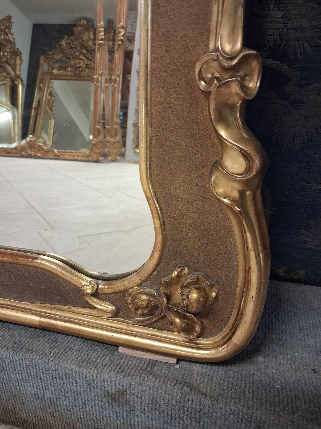 Miroir époque art nouveau 169 x 100