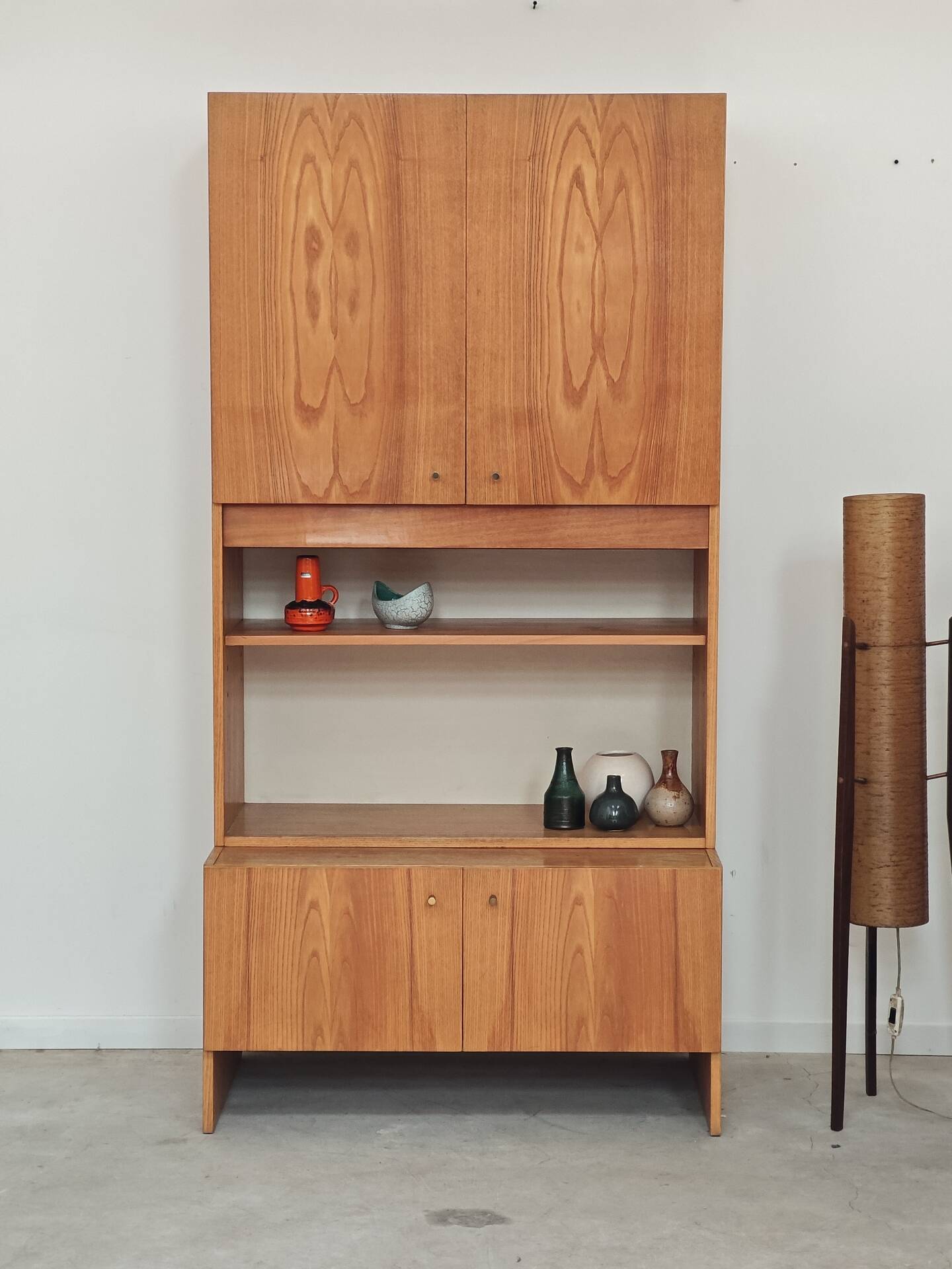 Antique high television cabinet, dresser cupboard by Drevotex Zamberk.