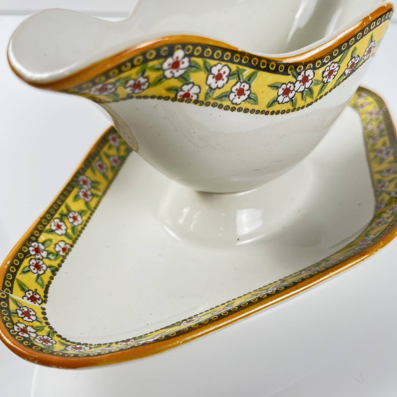 "Yvonne" ironstone sauceboat, Orchies, early 20th century