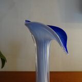 Murano glass vase twisted flower neck
