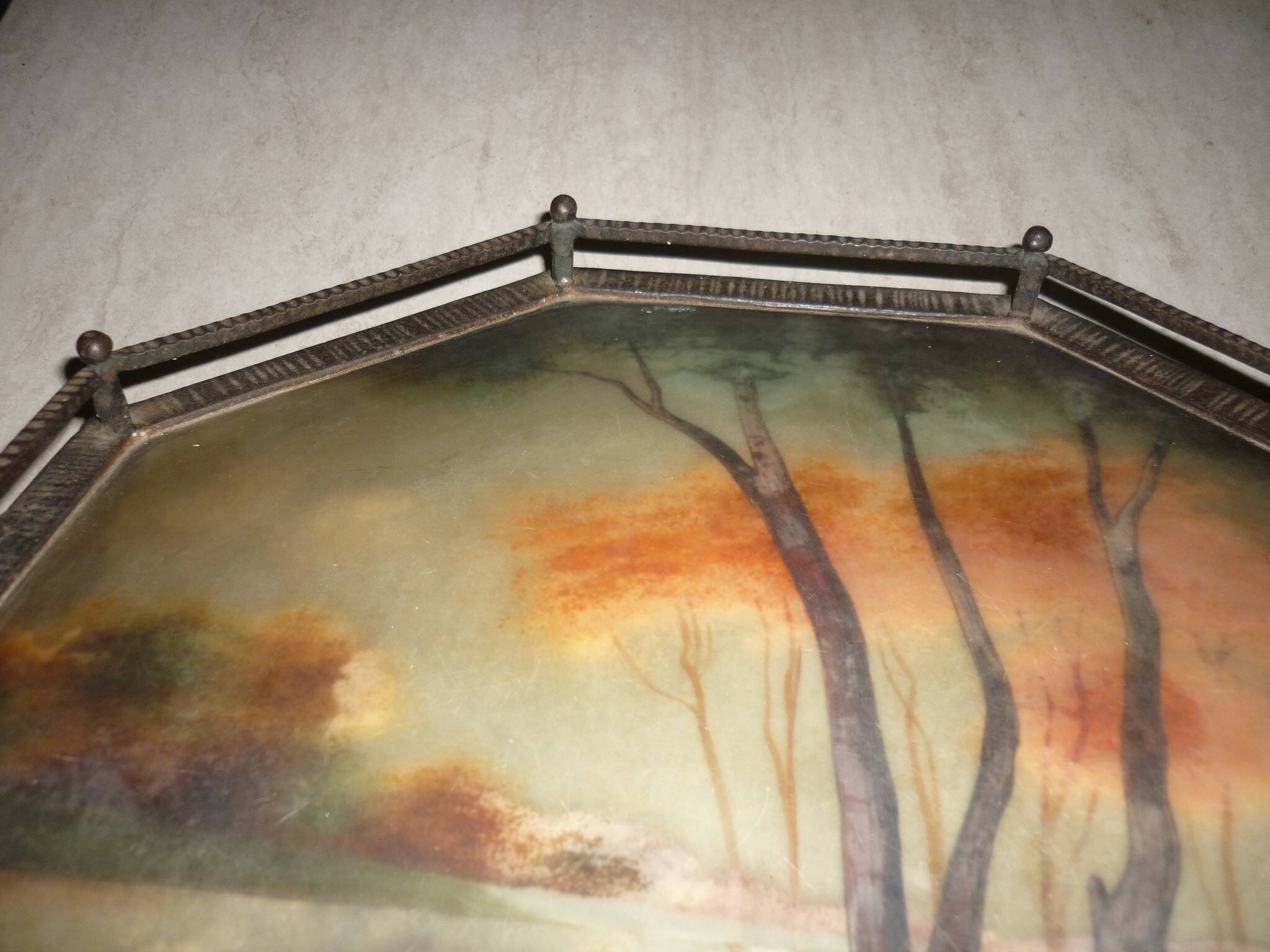 Art Deco hammered iron plateau or centrepiece table signed Germonde.