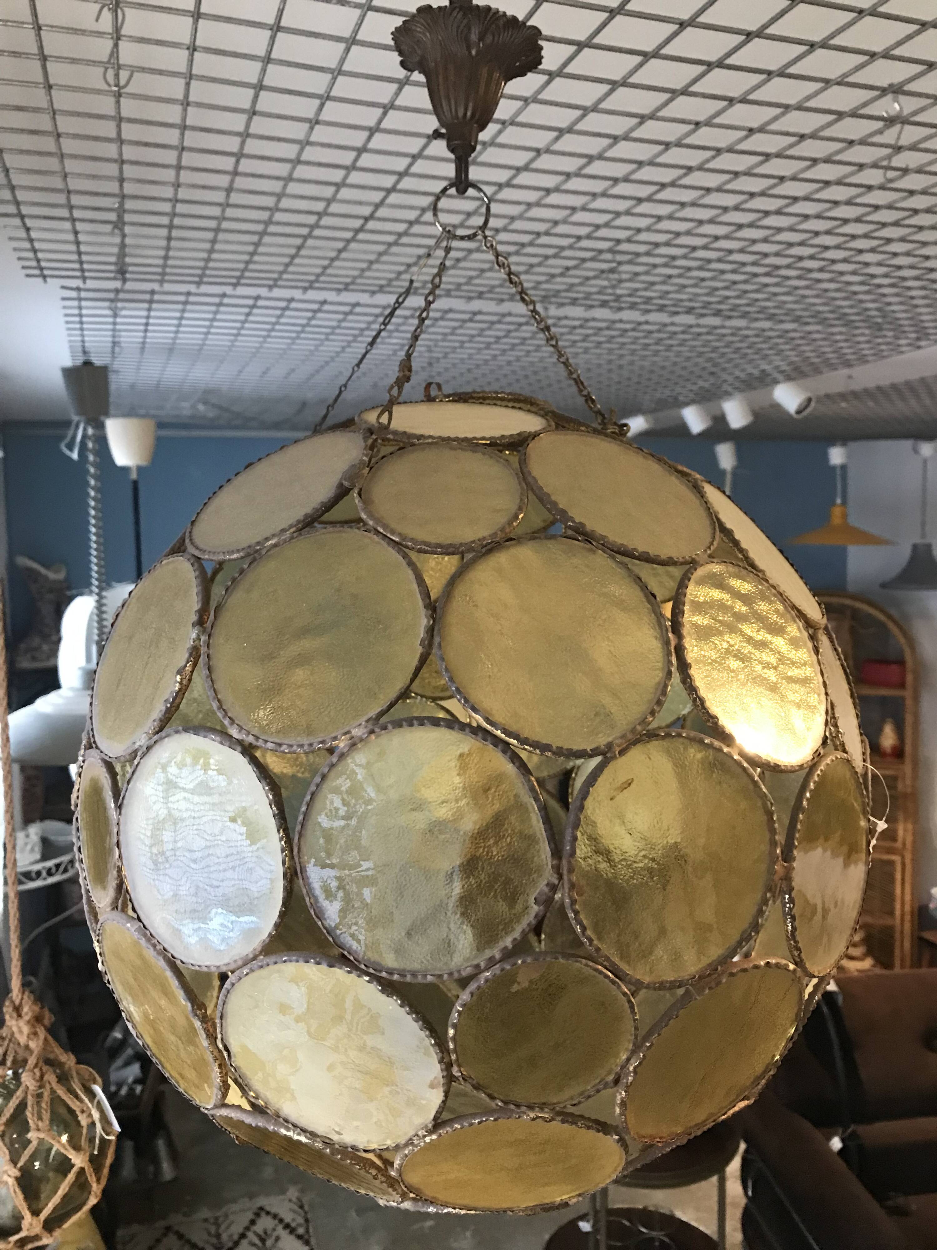 Vintage glass ball pendant light