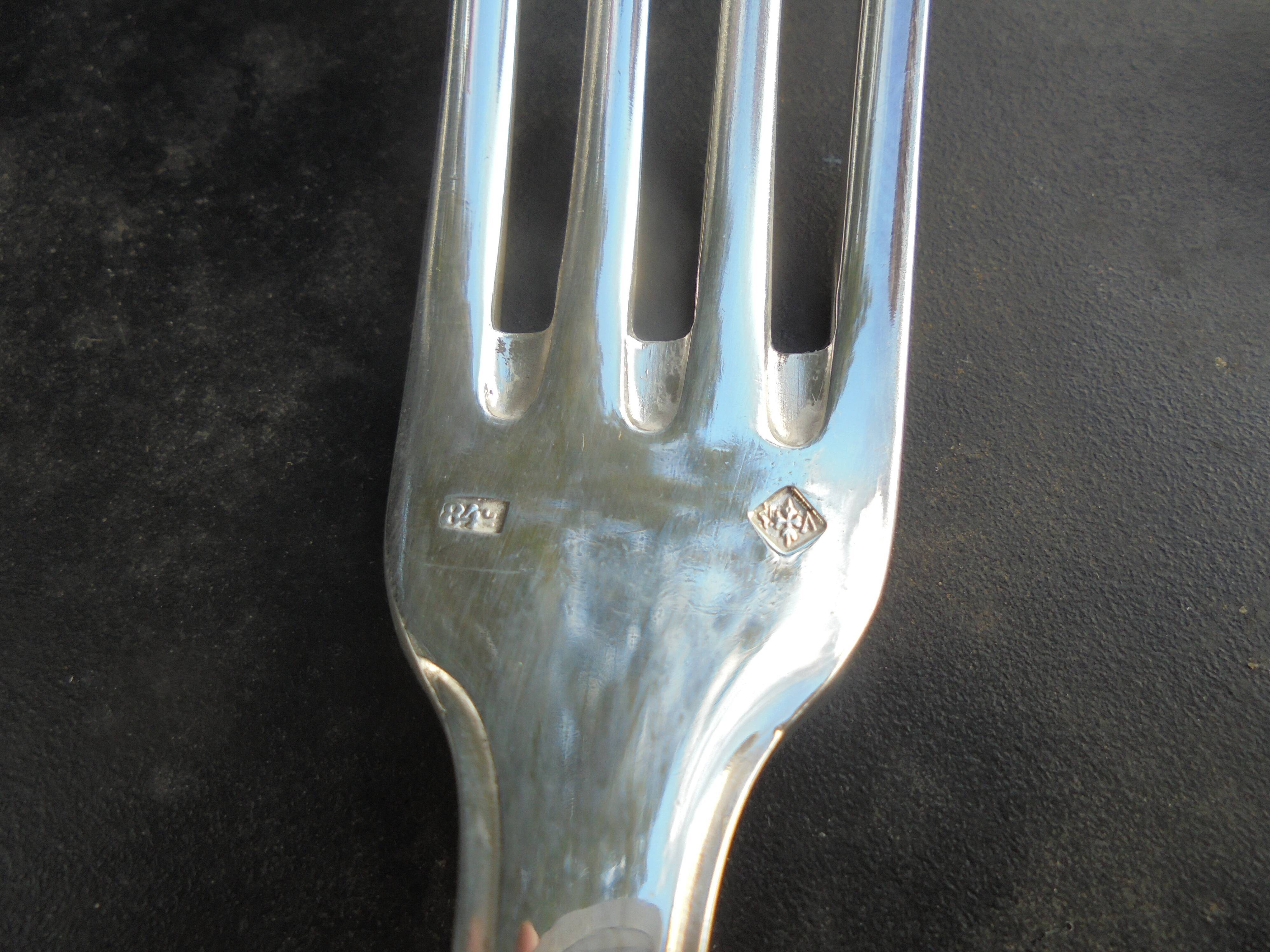 12 Art Deco silver metal forks