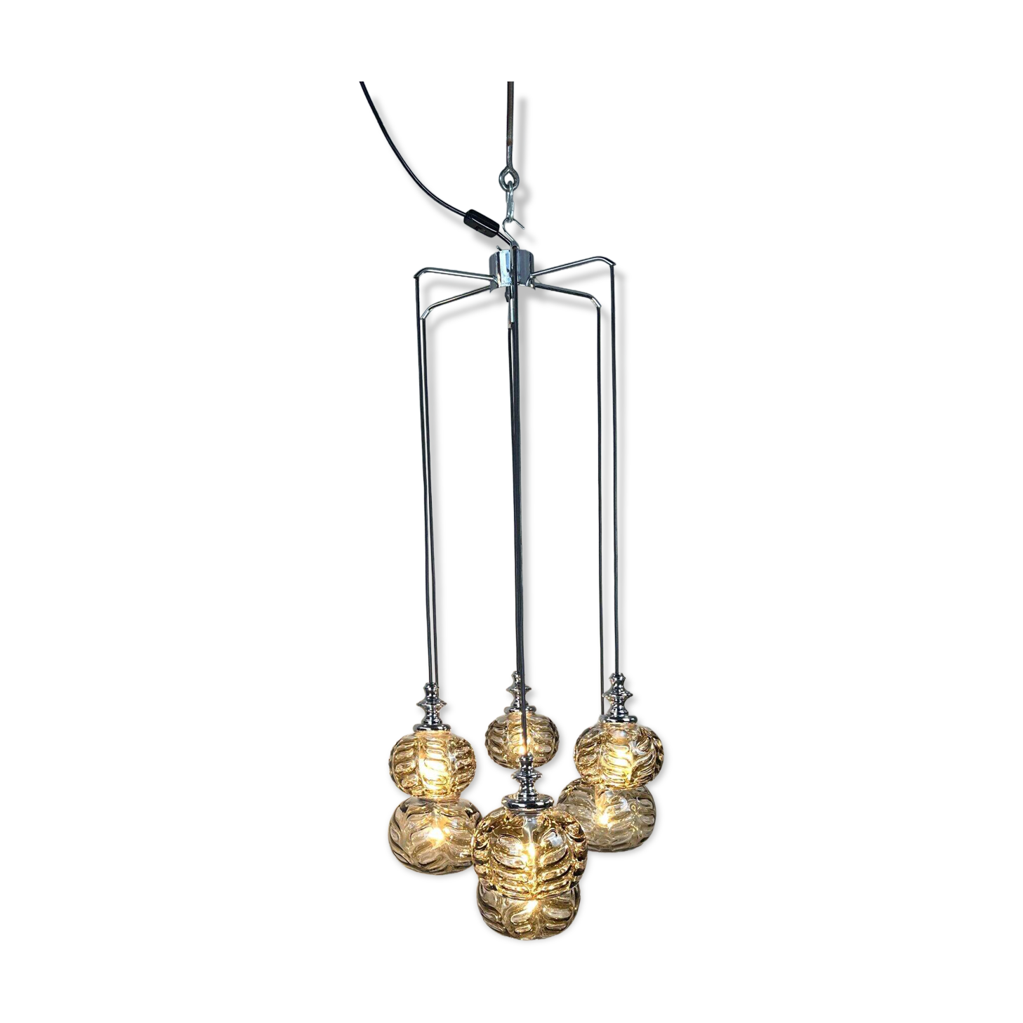 Vintage cascade pendant lamp – Oberglas Austria