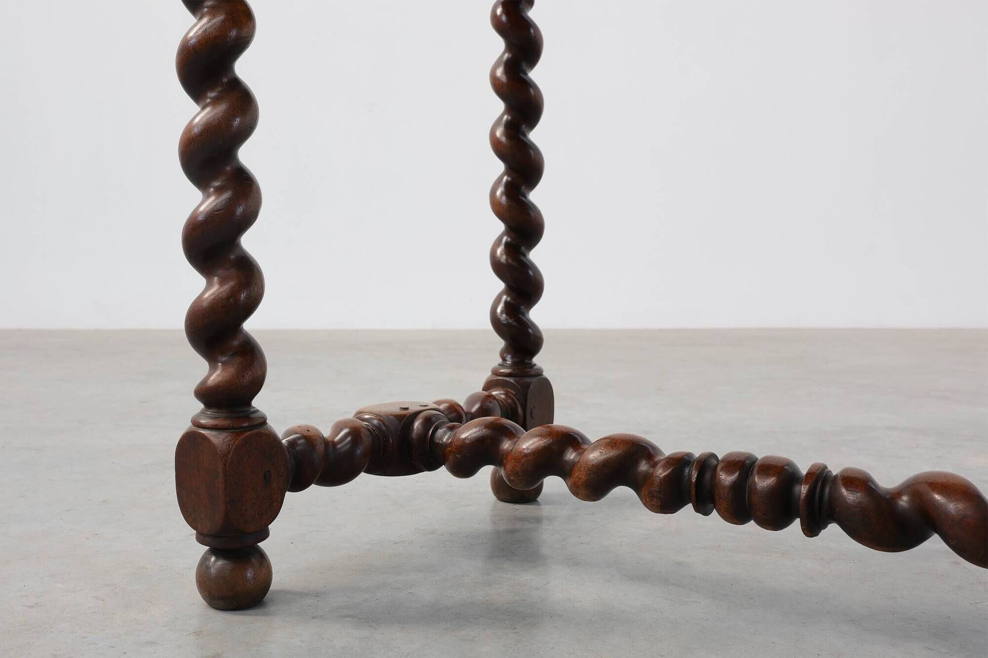 French Barley Twist Walnut Side Table with Drawer, circa 1880