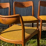 Johannes Andersen - Set of 4 danish teak vintage chairs - Produced by Uldu