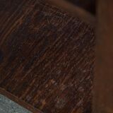 Art Nouveau, round side table with floral glass top, Danish cabinetmaker, 1920s