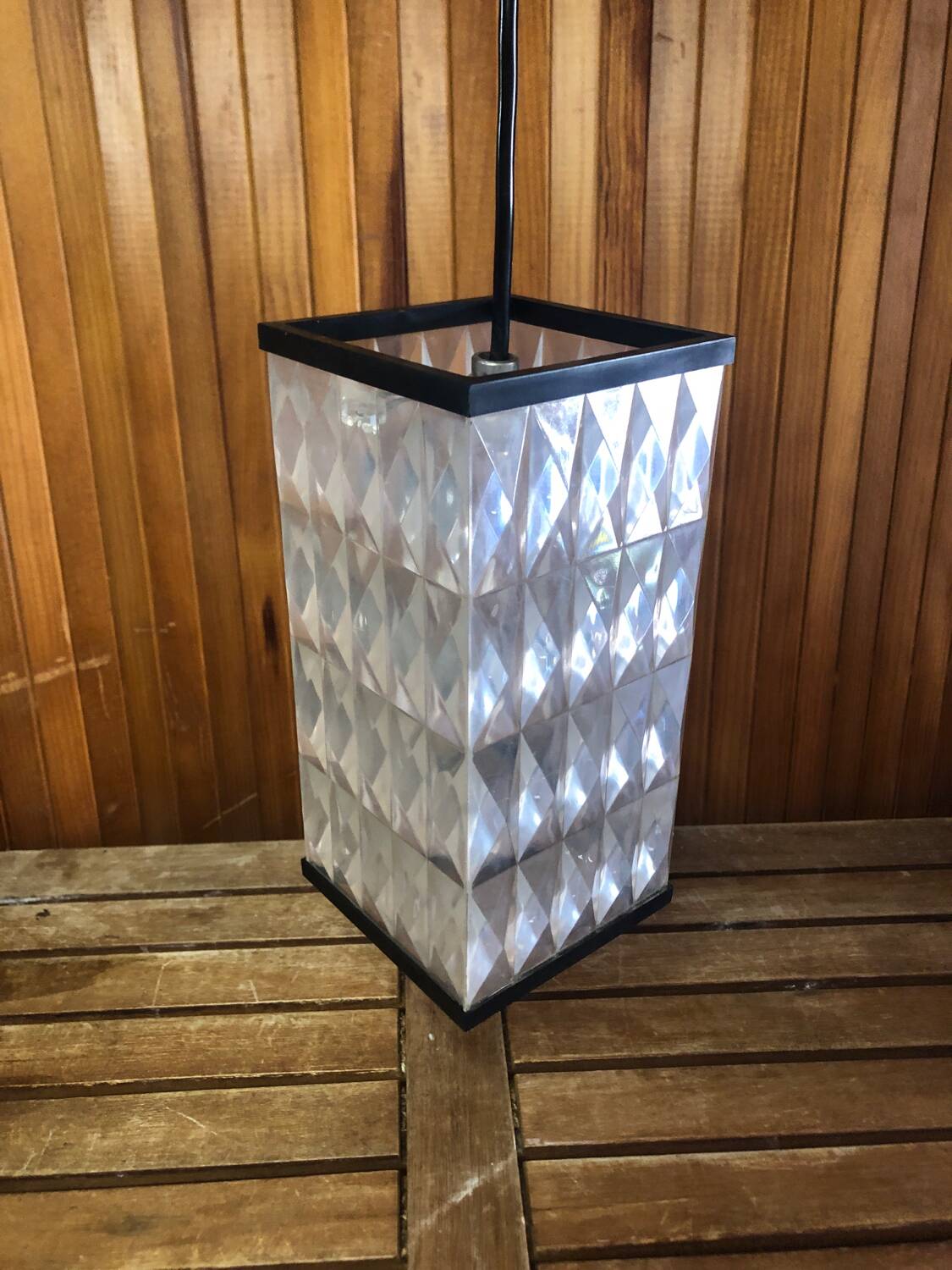 Old plexi + black bakelite pendant lamp 70s vintage