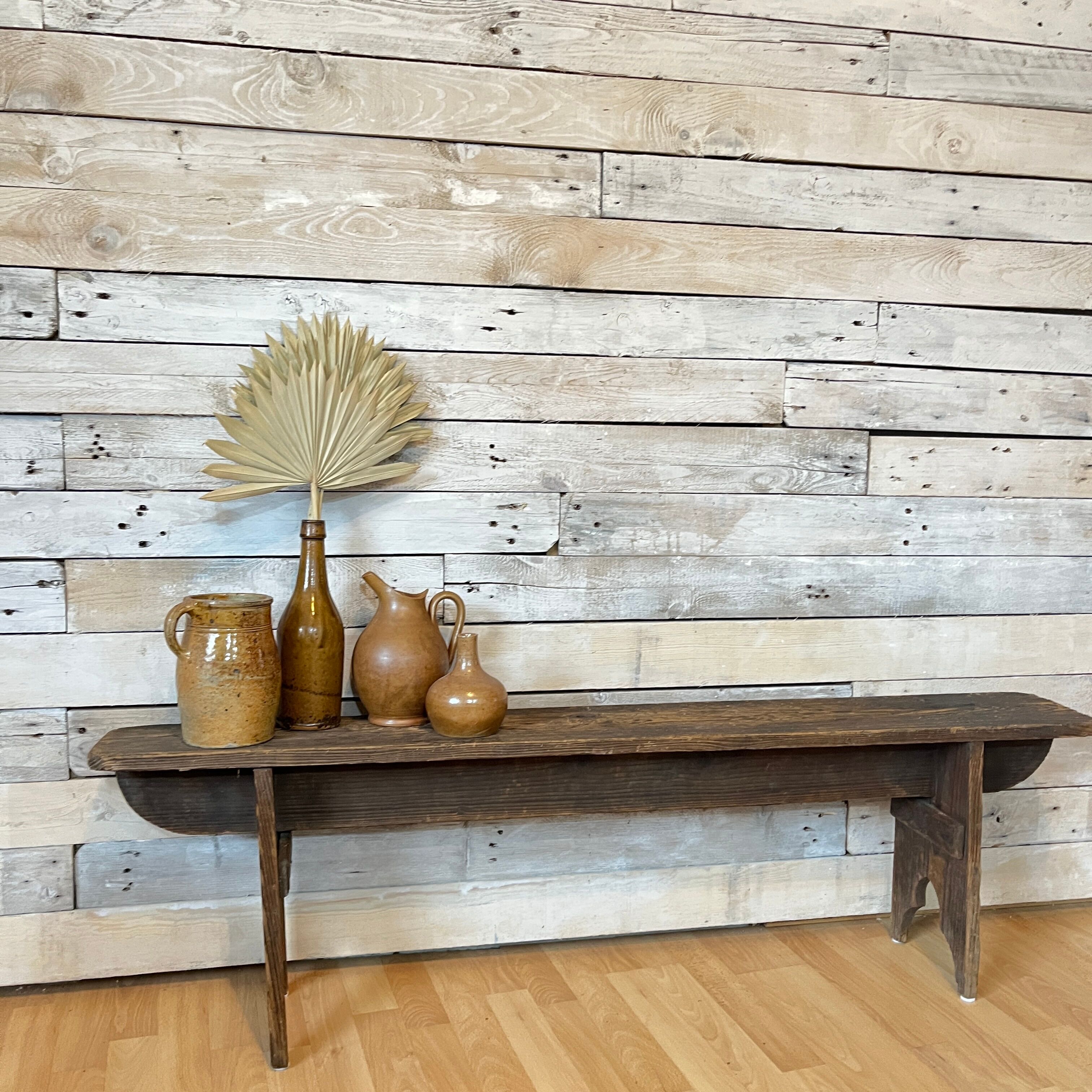 Old bench in raw wood