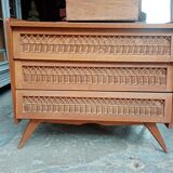 Chest of drawers vintage foot compass 3 drawers