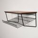 1950s Swedish teak and metal hanging bedside table