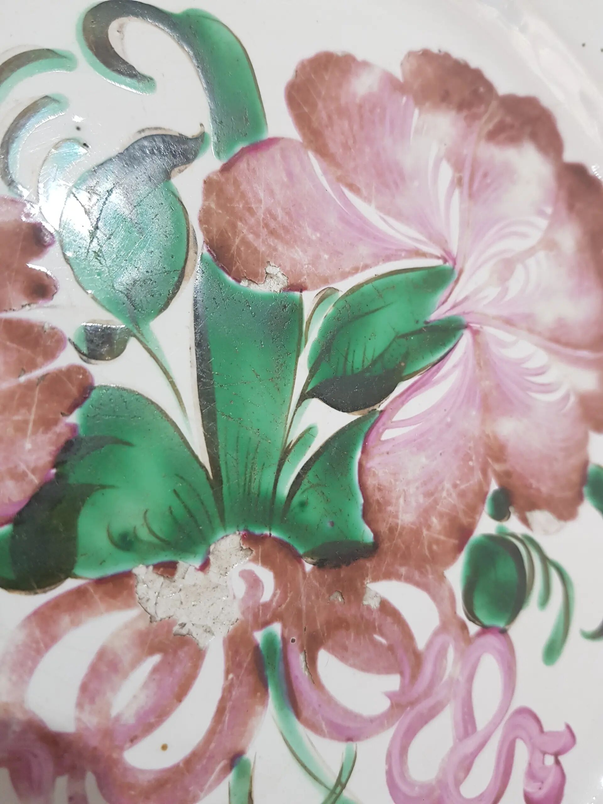 Decorative plate St. Clement, hand-painted ceramic, France, 19th century