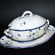 Oval sugar bowl in creil terrece montereau model barbeau blueberry 19th century