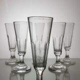 6 Champagne flutes in Baccarat crystal - XIXth