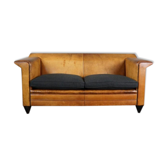 Art Deco Leather Sofa by Bart Van Bekhoven, 2.5 Seater