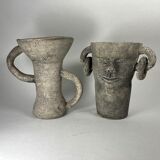 Vases céramique neolithique prehistorique 1960 vintage