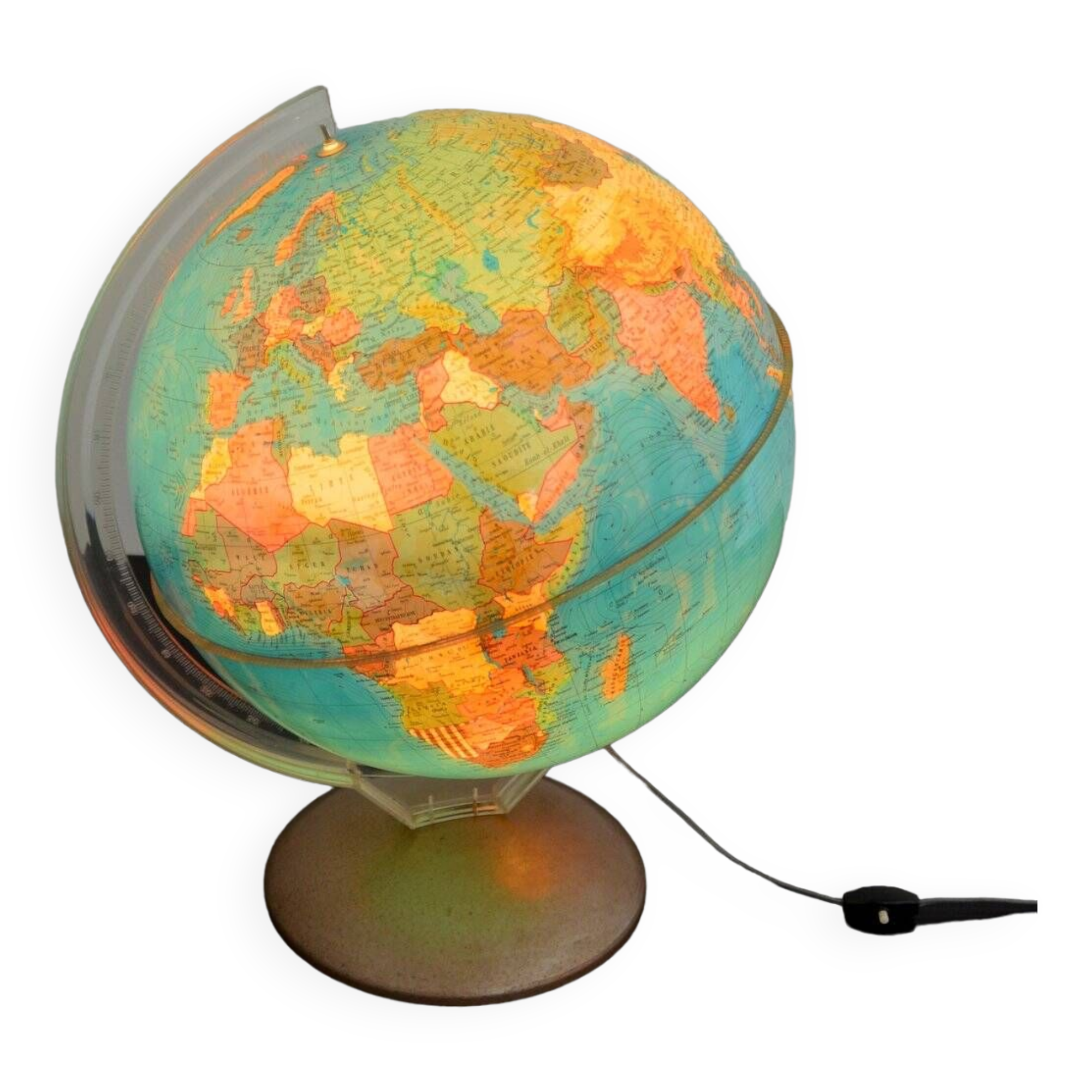 Terrestrial globe, illumina italy 1960s XL format