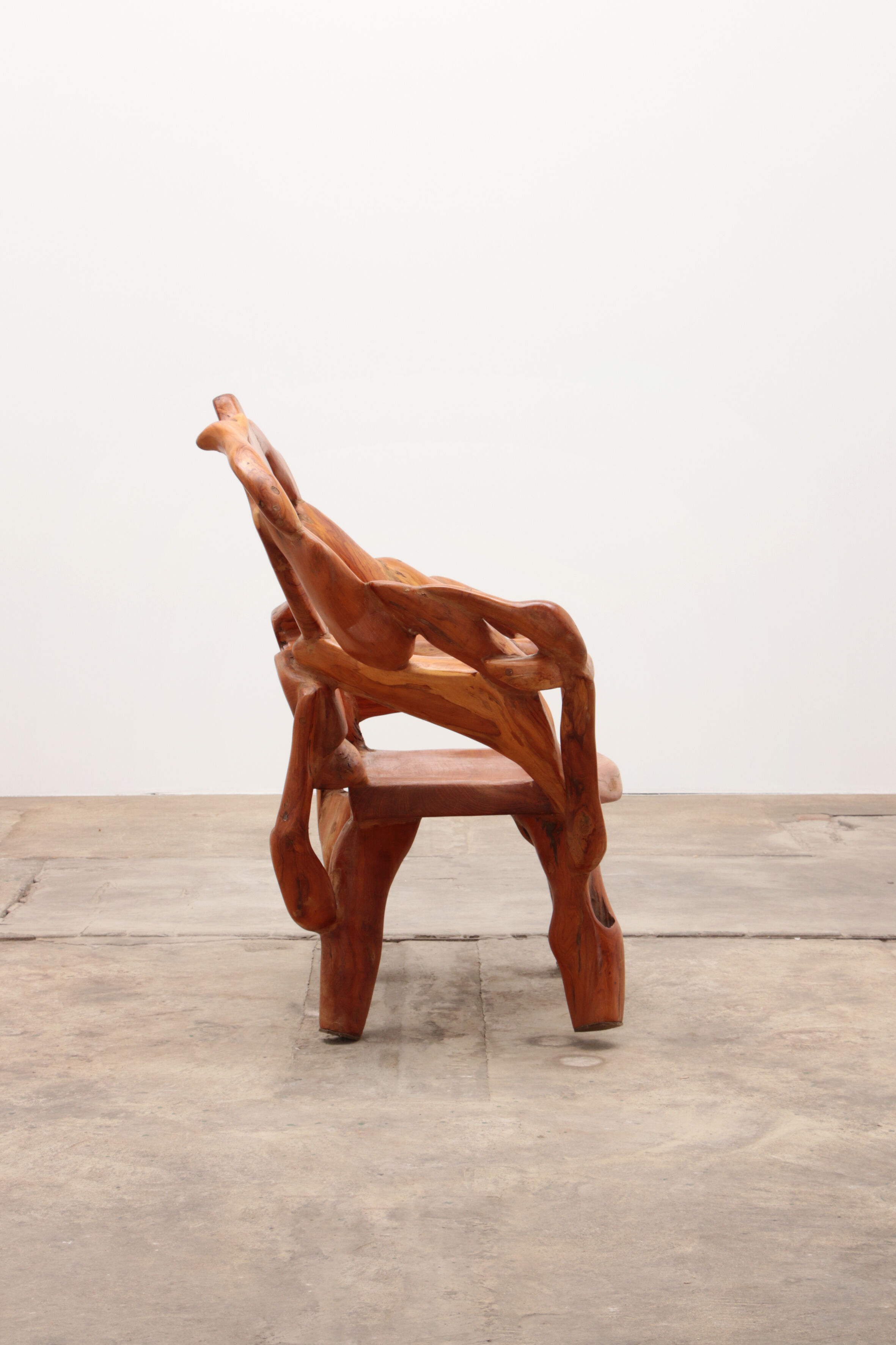Robust armchair made of recycled wood