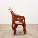Robust armchair made of recycled wood
